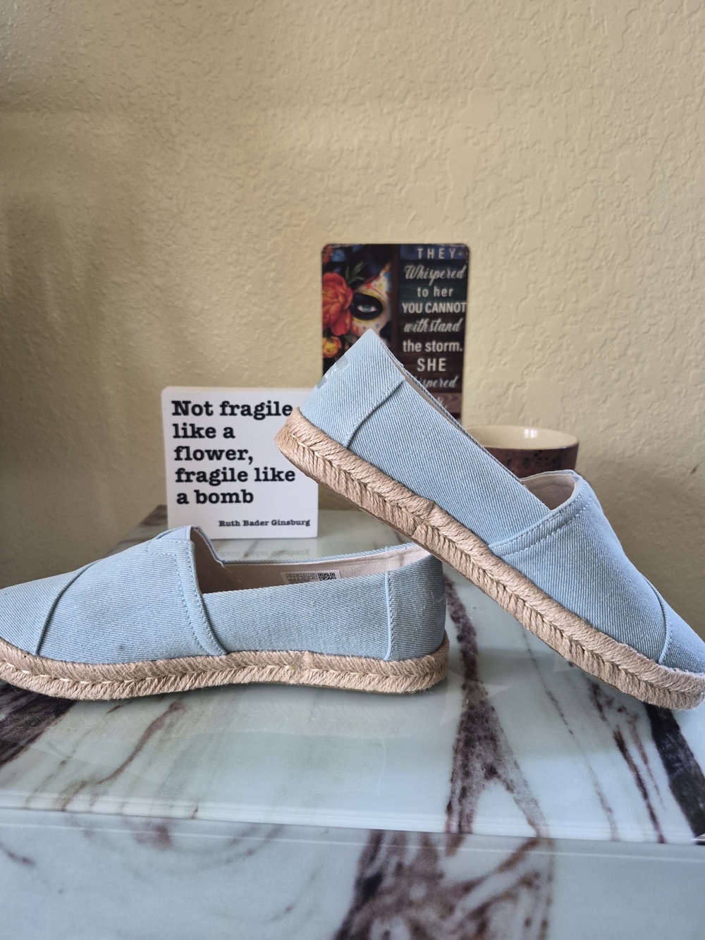 Toms Light Blue  Slip-On Flats